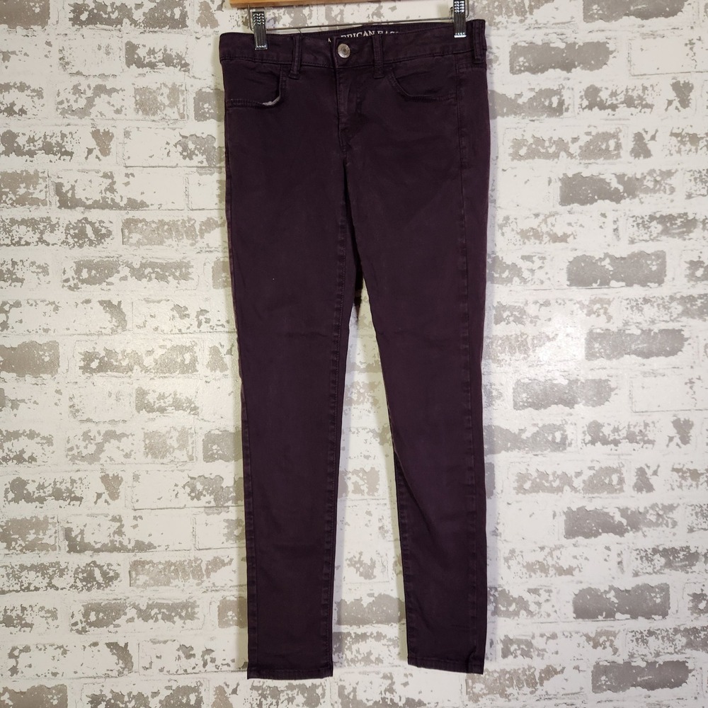 American Eagle Outfitters Jegging Women Plum Purple Super Stretch Size 4 Regular - Picture 1 of 16